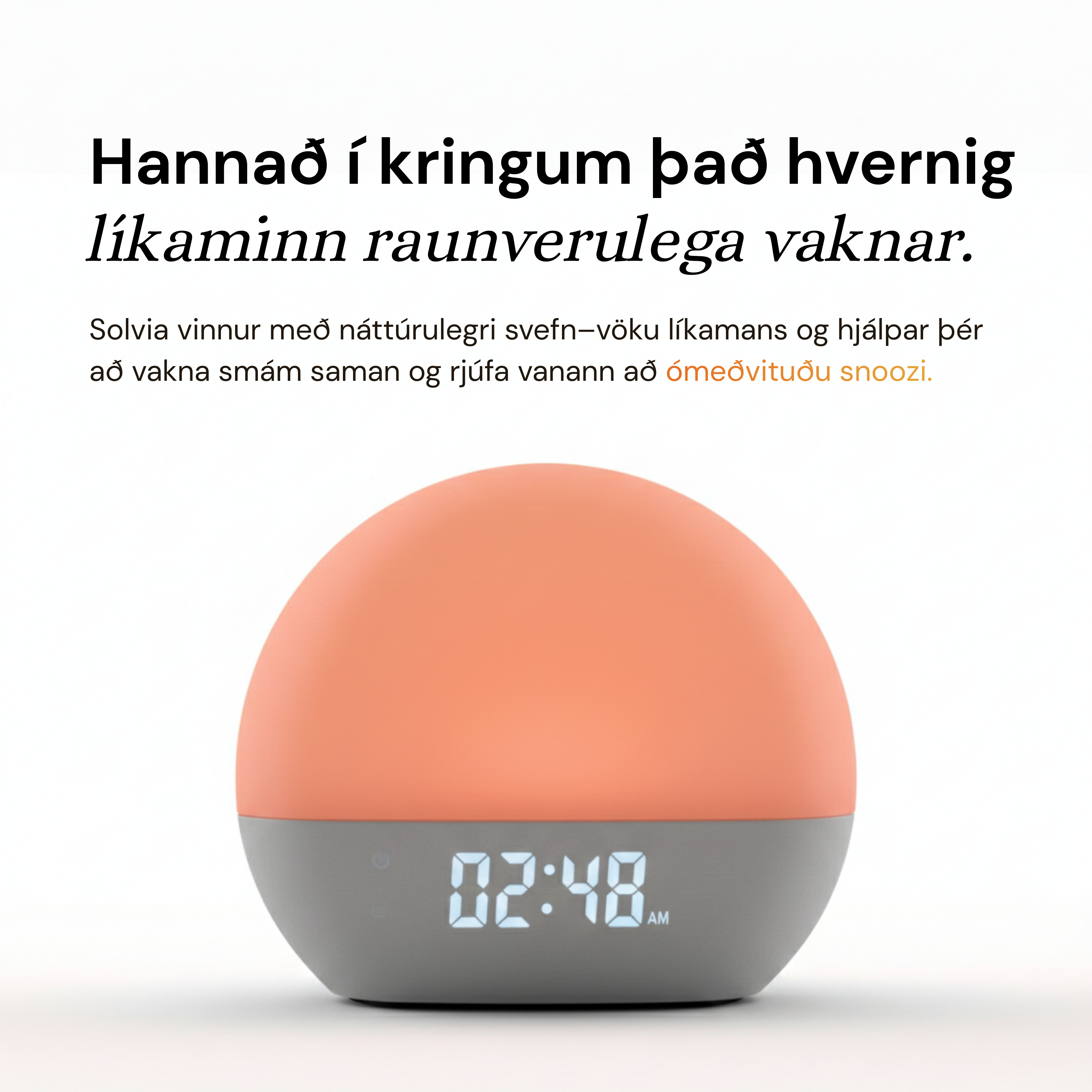 Sólarupprásar-vakningarklukka